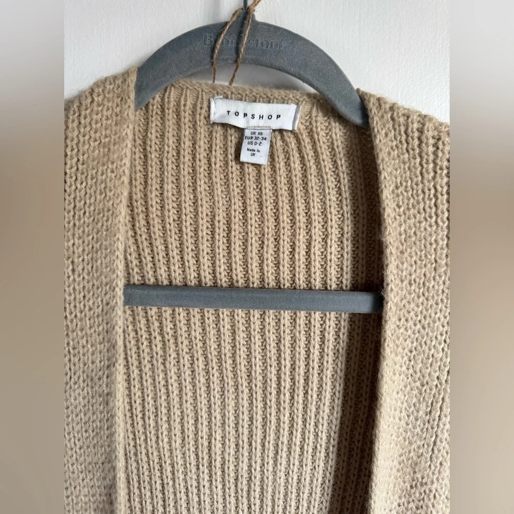 Topshop Tan Long Cardigan Sweater - Picture 5 of 5